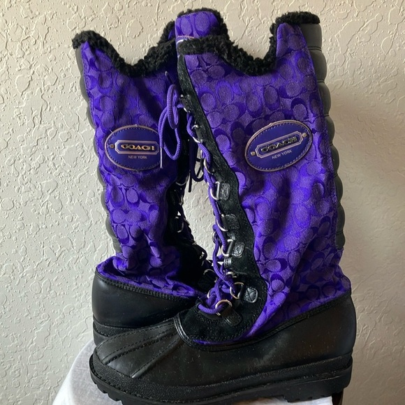 Coach: Purple & Black Libby (A7174) Winter Snow Boots- 8.5 - Picture 1 of 16